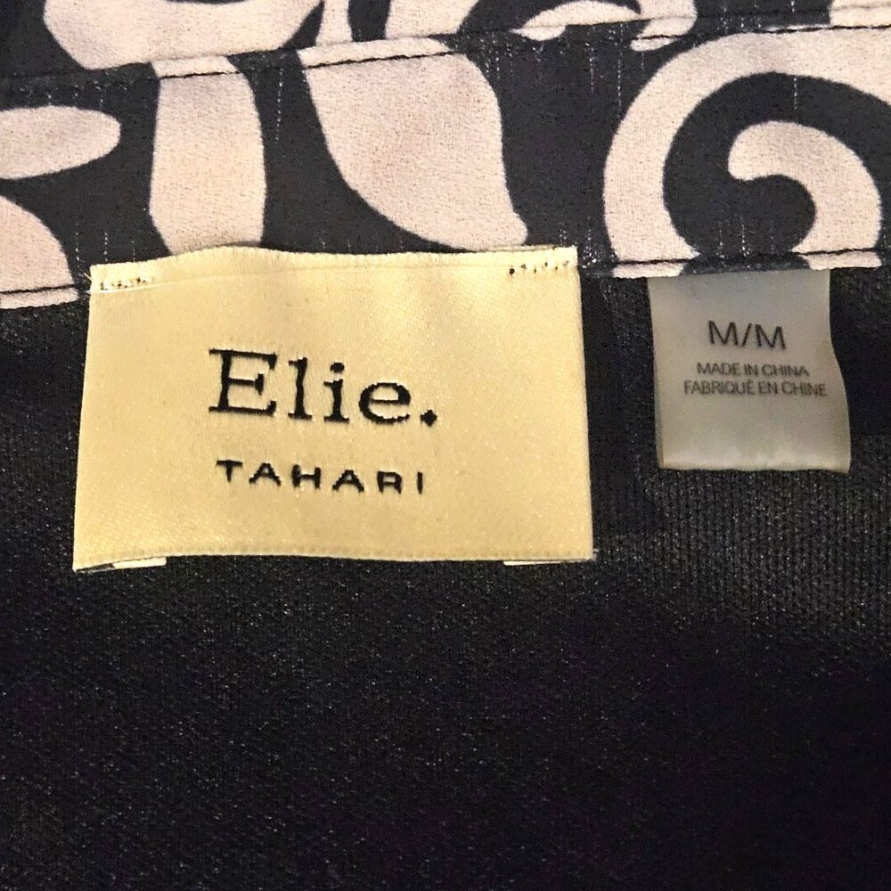 Elie Tahari M/M Womens Long Sleeve Black & White Dress - Picture 5 of 11